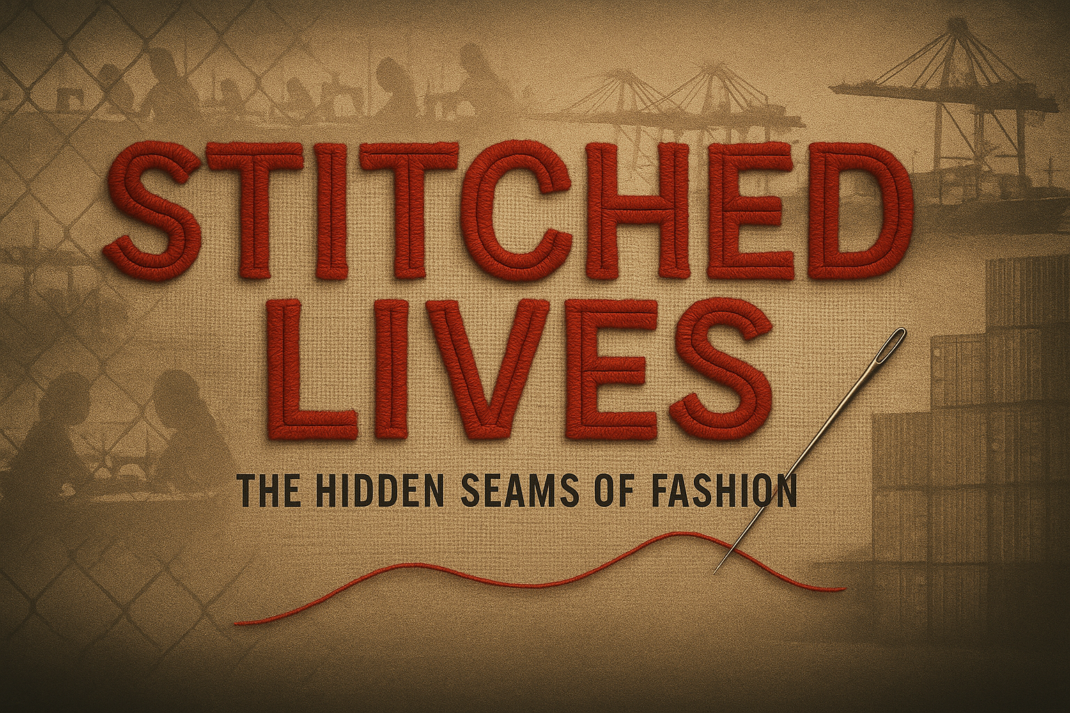 Documentary cover: Stitched Lives — The Hidden Seams of Fashion