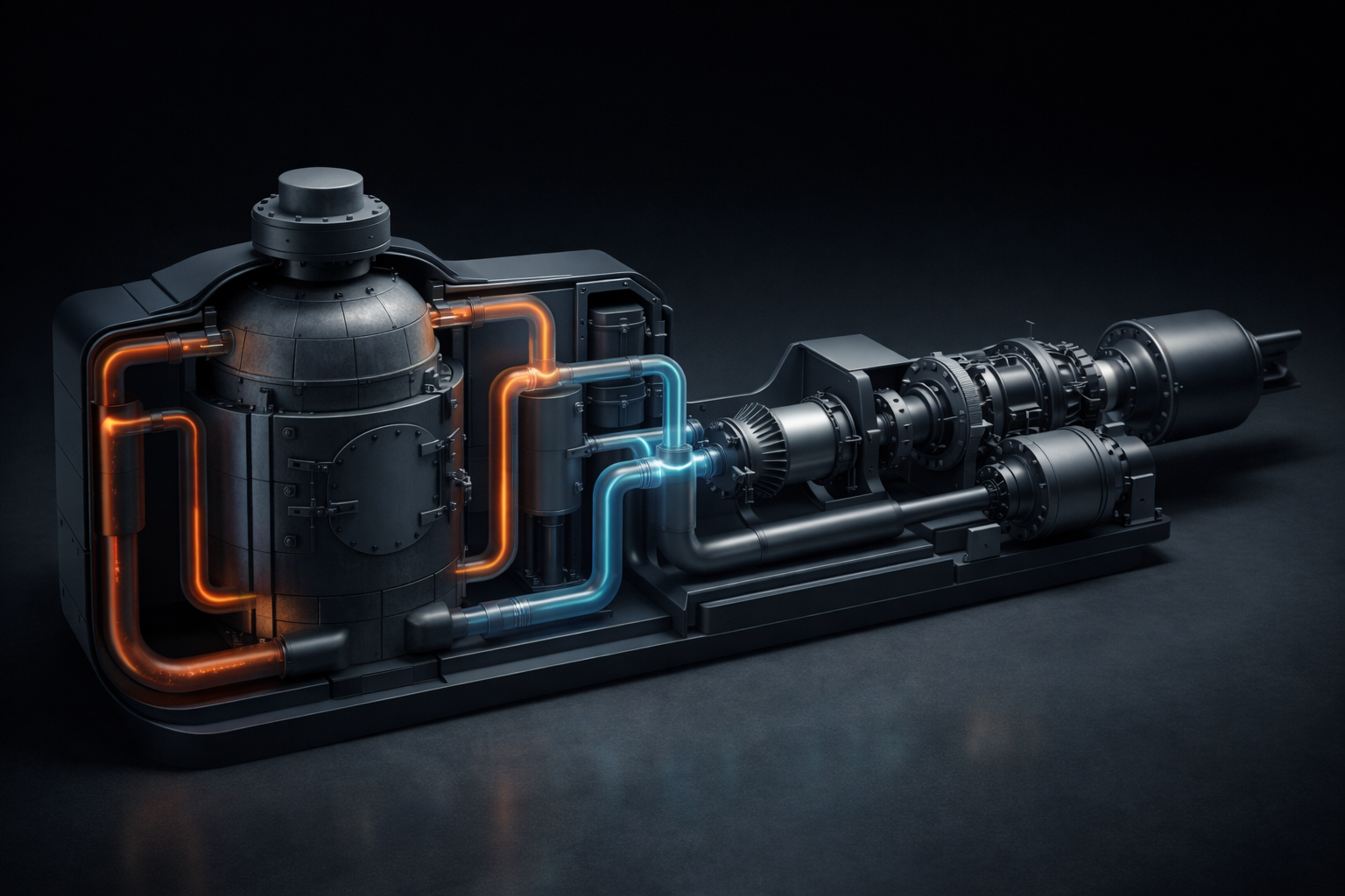 SG9 nuclear reactor 3D cutaway view